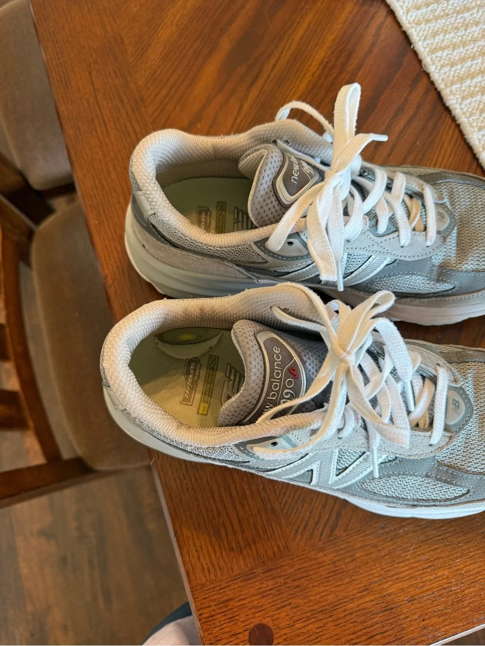 New Balance Gray Suede & Mesh 990 Sneakers